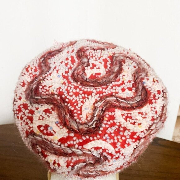 Vintage Evelyn Varon Textured Geometric Print Pill Box Hat - Picture 6 of 8